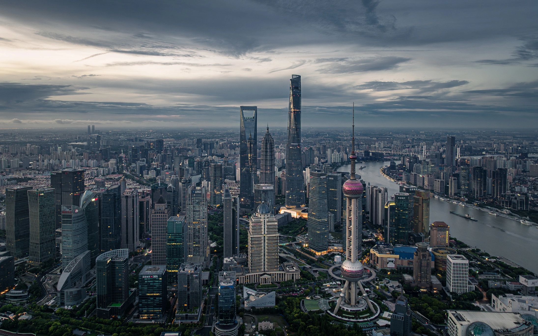 Vista urbana de Shanghái para viajes a China